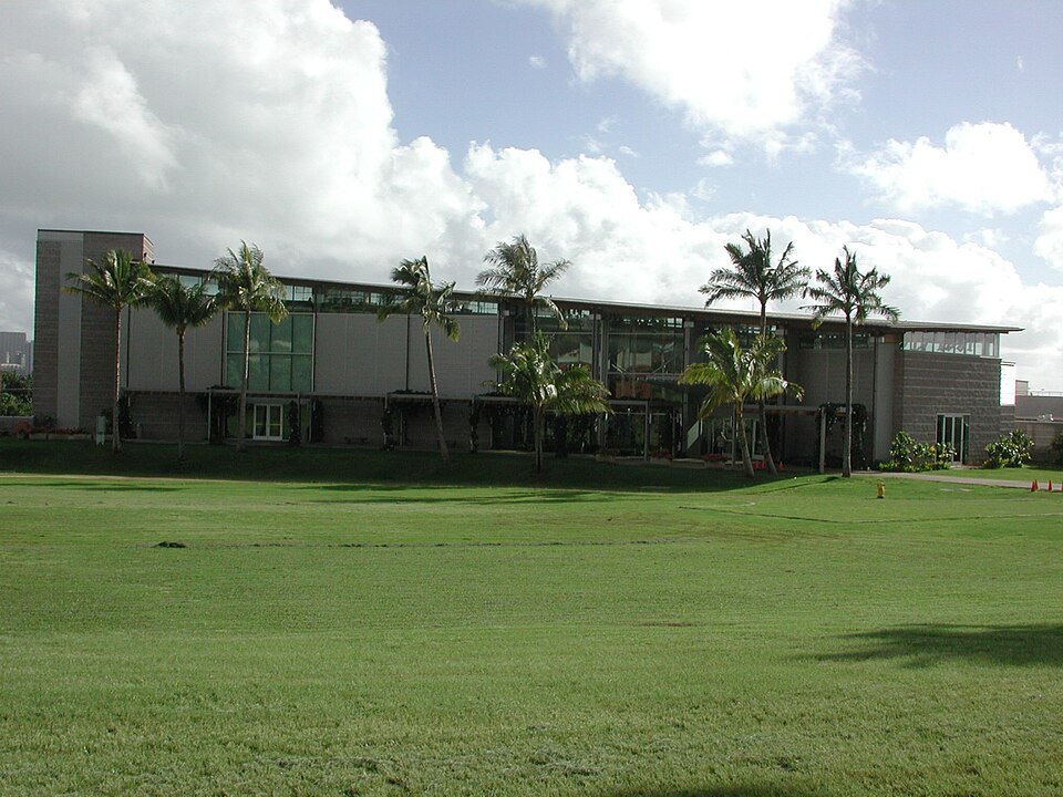 The science learning center across the museum lawn