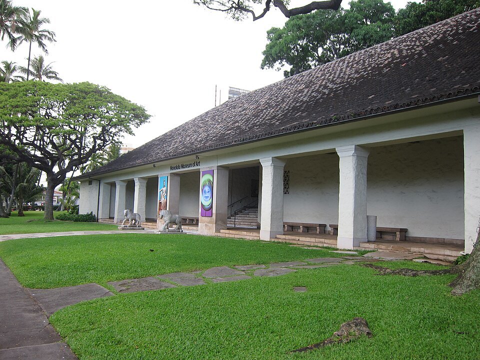 The museum's entrance veranda under its long tiled roof