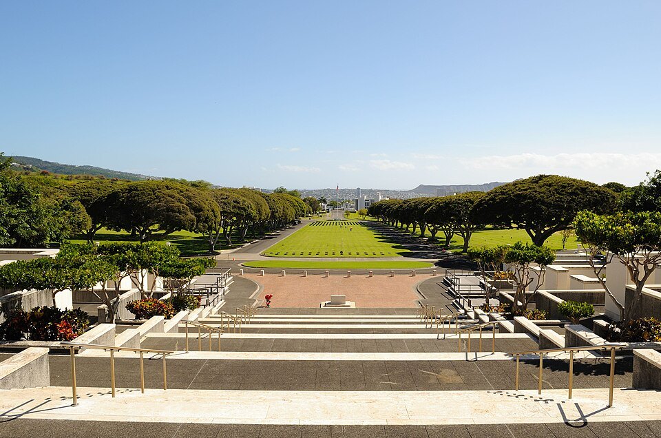 The Court of Honor and the cemetery lawn beyond it