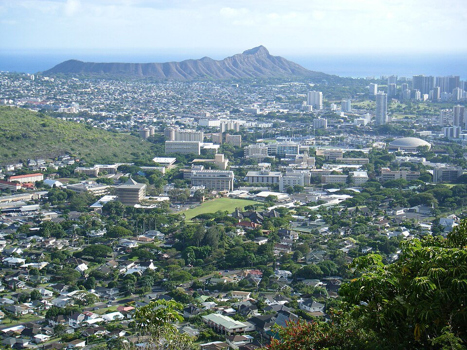 The university's Mānoa campus below the Round Top road