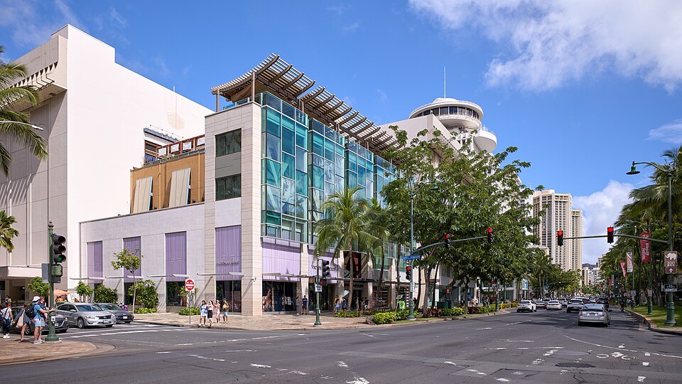 Kalākaua Avenue at the western edge of Waikīkī