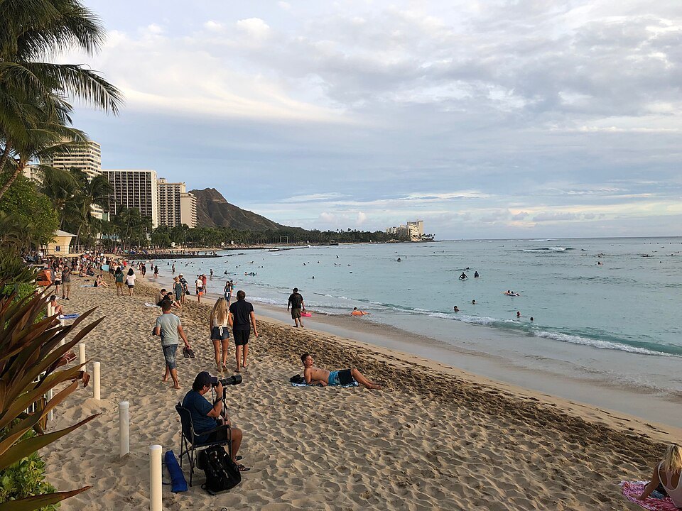 Waikīkī Beach and Kalākaua Avenue